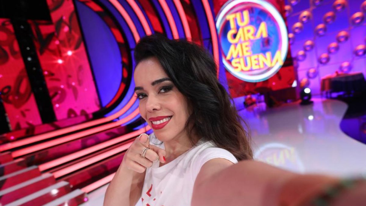La cantante Beatriz Luengo, en la presentación de la nueva edición de 'Tu cara me suena', en Antena 3.-