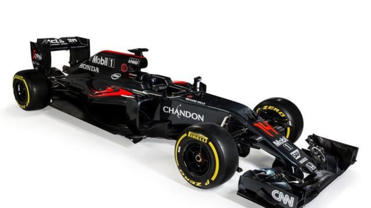 El McLaren MP4-31, el monoplaza que pilotará Fernando Alonso en la temporada 2016.-