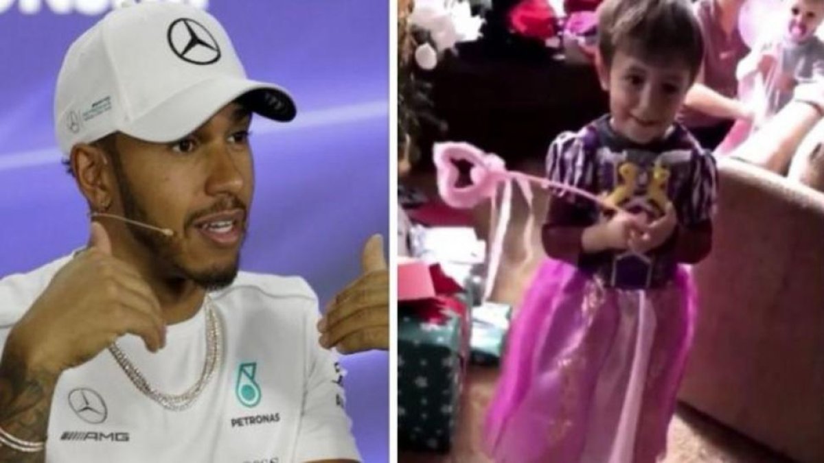 Hamilton y su sobrino disfrazado de princesa.-EL PERIÓDICO