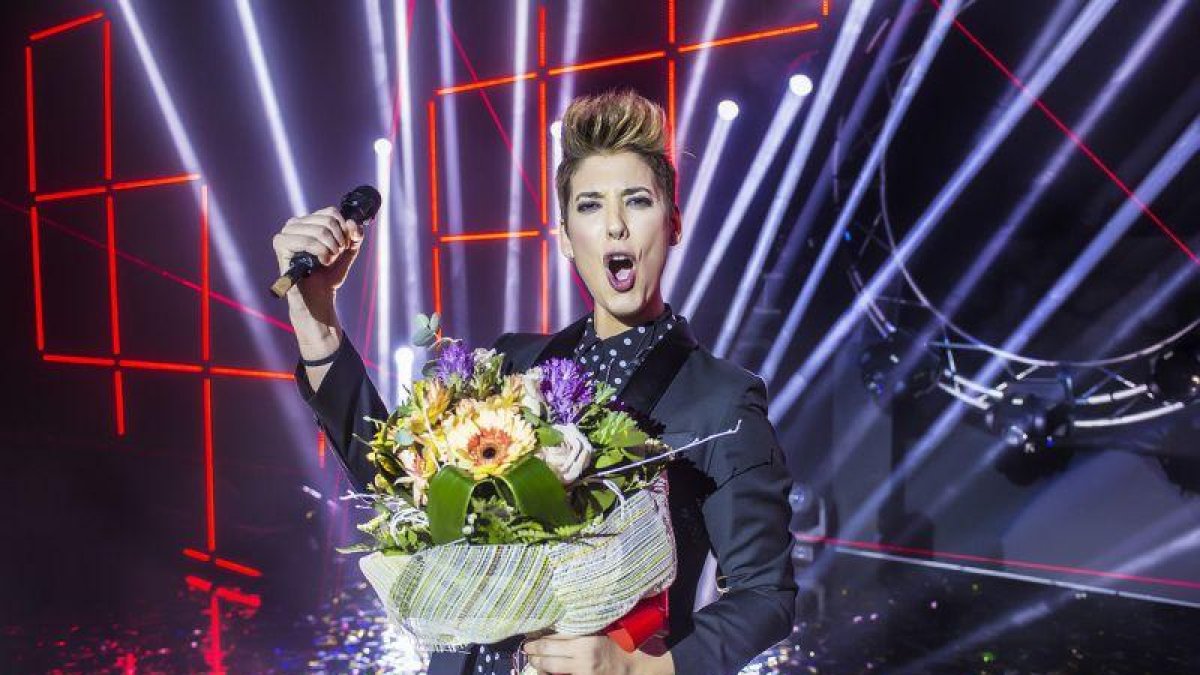 Leklein, tras ganar su pase a 'Objetivo Eurovisión', la gran final de TVE-1 para el Festival de Eurovisión.-