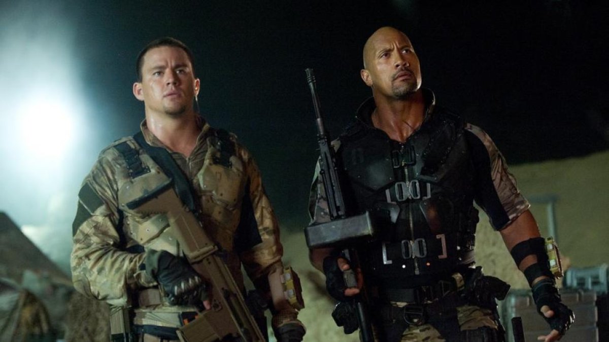 Channing Tatum y Dwayne Johnson, en una escena de la película 'G.I. Joe: la venganza'.-