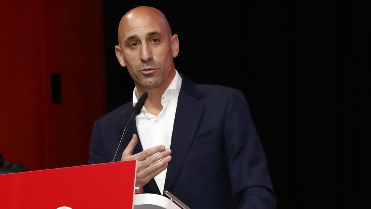 Luis Rubiales en una comparecencia.- EL MUNDO