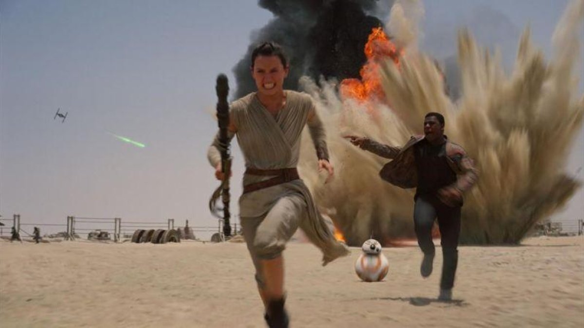 Rey (Daisey Ridley) en 'El despertar de la fuerza'.-
