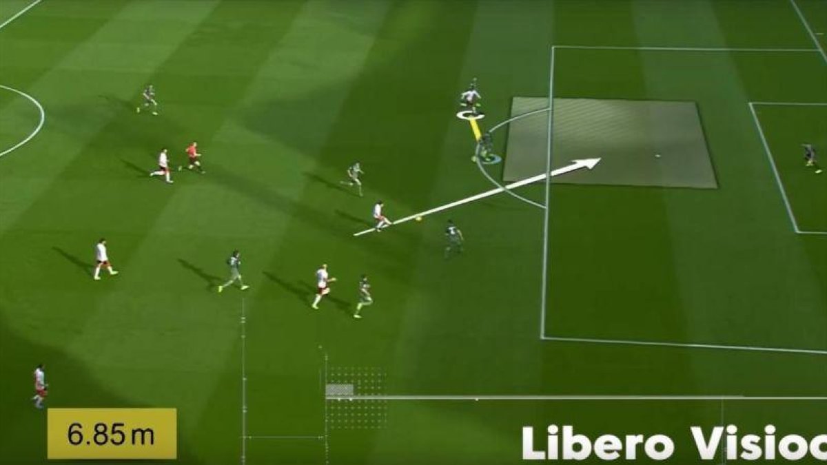 Imagen de un momento de un partido con las nuevas tecnologías gráficas para poder analizar el encuentro de manera más visual.-EL PERIÓDICO