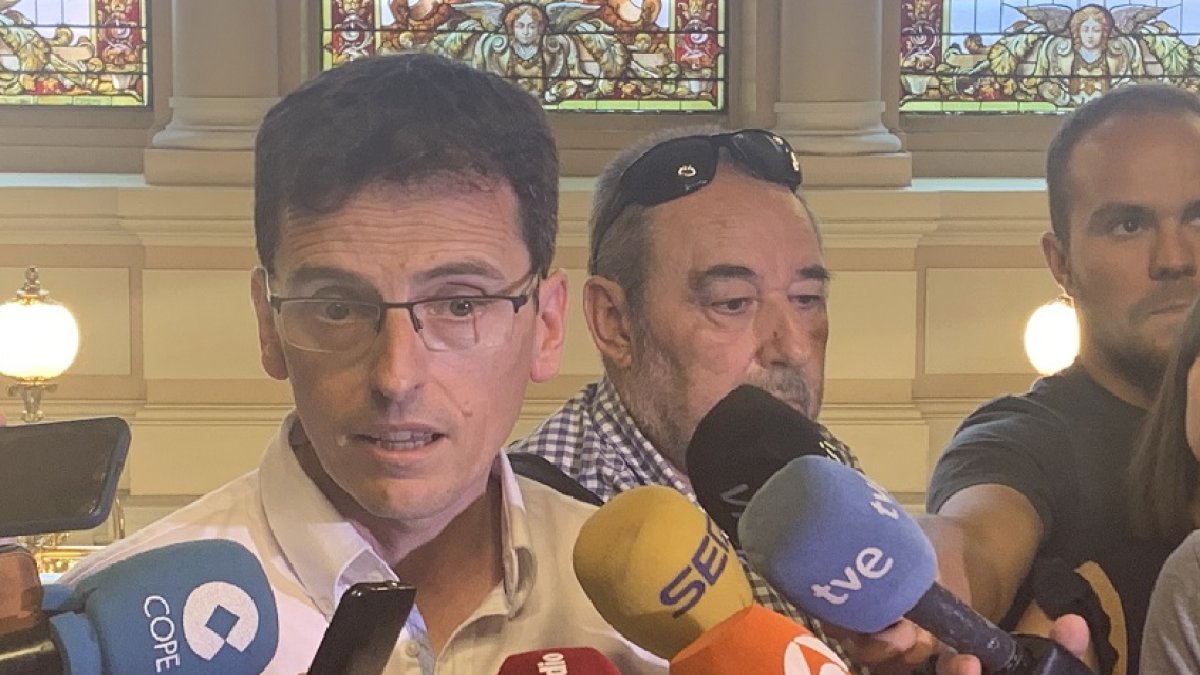 Pedro Herrero durante una rueda de prensa esta mañana. PSOE AYUNTAMIENTO DE VALLADOLID