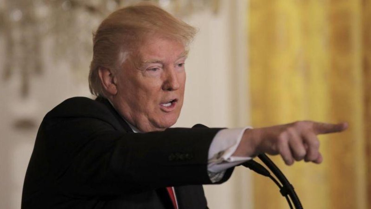 Donald Trump, en la rueda de prensa en la Casa Blanca.-REUTERS / CARLOS BARRIA