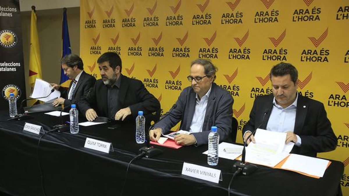 Torra, en 2015, en un acto cuando presidía Omnium-FERRAN NADEU