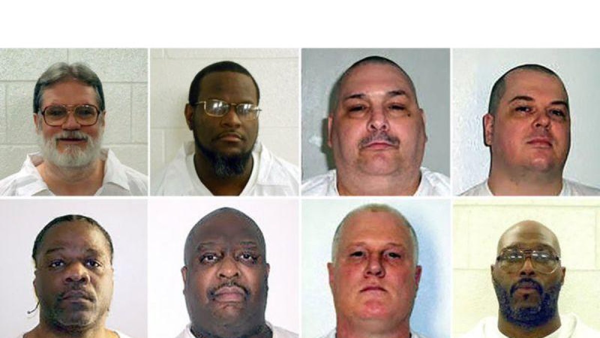 Los ocho presos que planea ejecutar Arkansas: Bruce Ward, Kenneth Williams, Jack Harold Jones, Jason McGehee, Stacey Johnson, Don Williamson Davis, Marcel Williams y Ledell Lee.-ARKANSAS DEPARTMENT OF CORRECTION