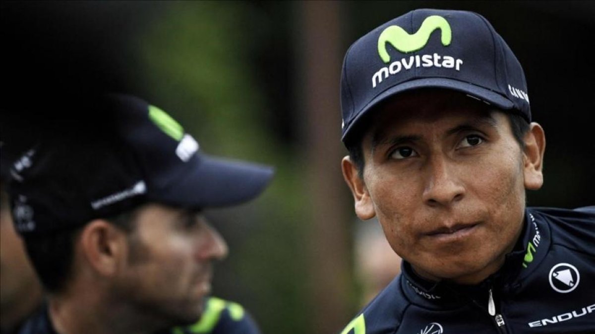 Quintana y Valverde, en la presentación de equipos del Tour 2016.-AFP / LIONEL BONAVENTURE