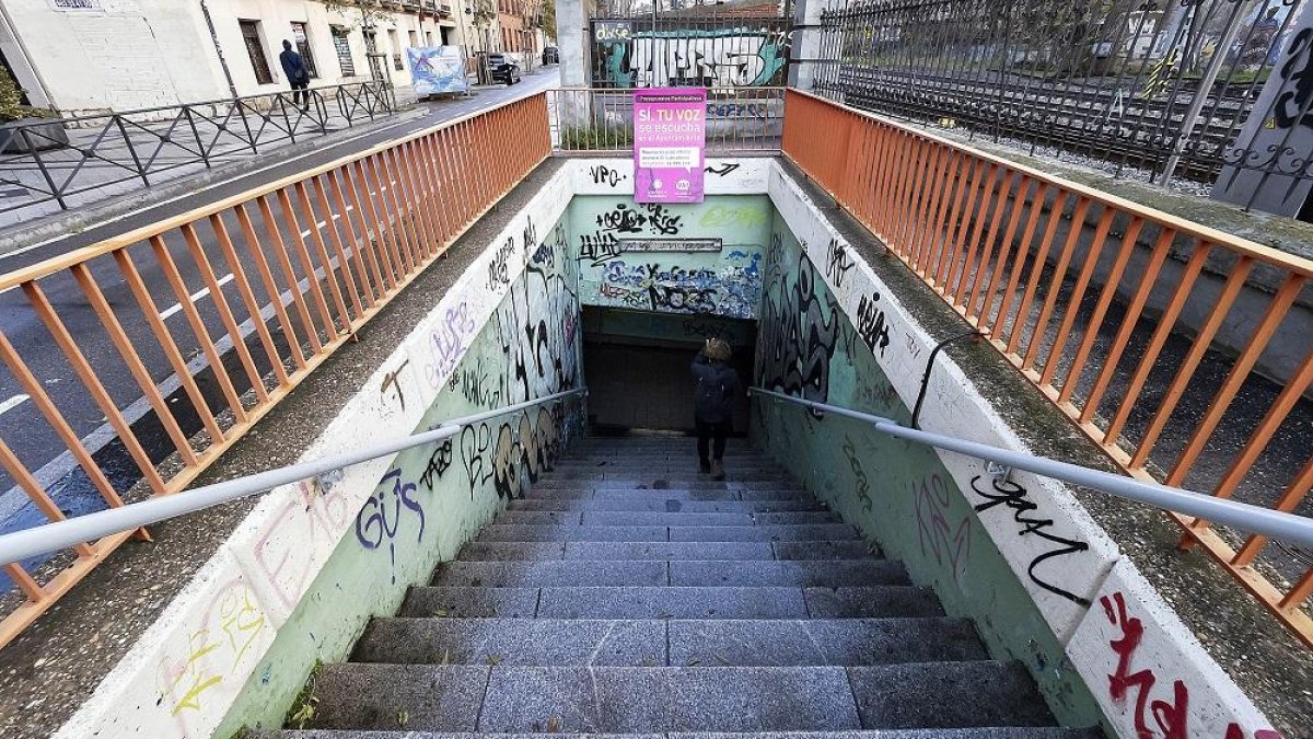 Entrada al túnel peatonal de Labradores por la calle Estación.-PABLO REQUEJO