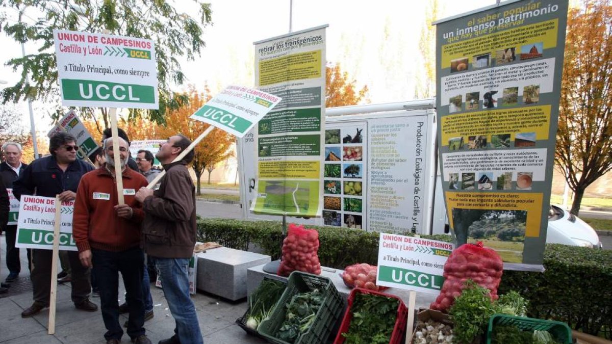 La Unión de Campesinos de Castilla y León (UCCL) celebra una concentración para reclamar las ayudas al sector ecológico-Ical