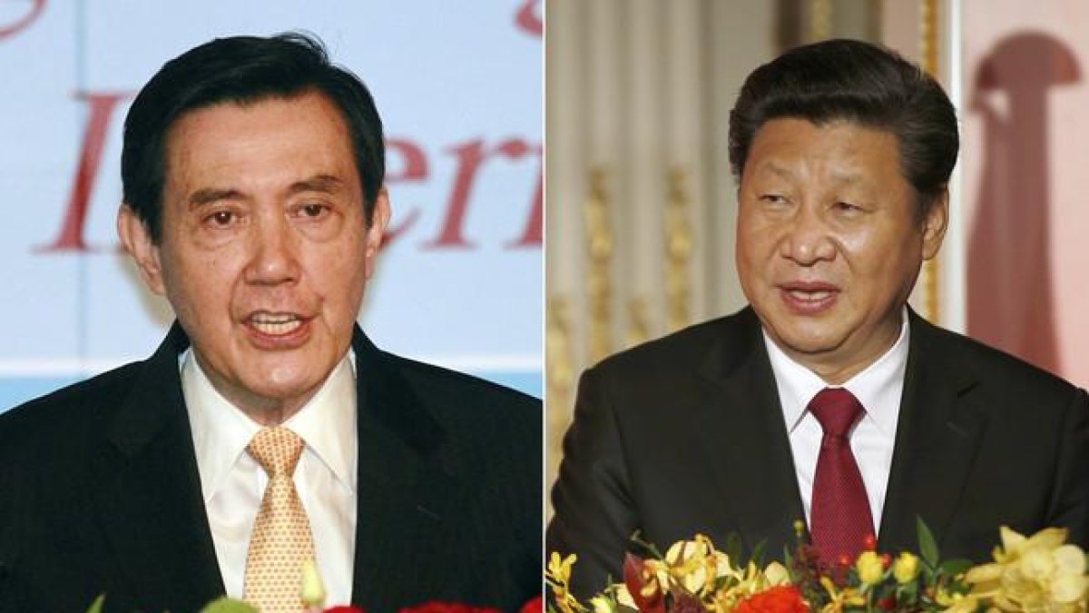 Los presidentes de Taiwán, Ma Ying-jeou, y el de China, Xi Jinping (derecha).-AP