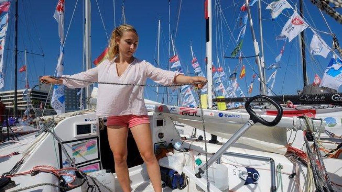 Violette Dorange, en el puerto de Las Palmas.-EFE / ÁNGEL MEDINA G.