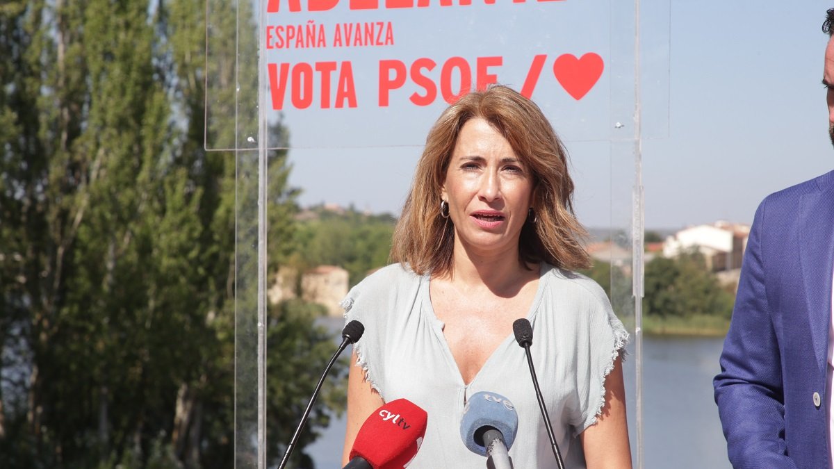 La ministra de Transportes, Movilidad y Agenda Urbana, Raquel Sánchez, durante su visita este lunes a Zamora.- ICAL