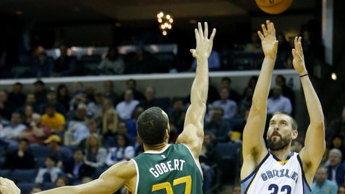 Marc Gasol fue de nuevo de los mejores de los Grizzlies en la victoria a los Jazz.-EFE