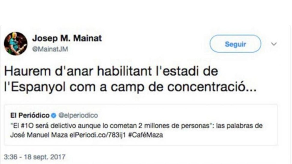 Hilo generado por el tuit de Mainat.-EL PERIÓDICO