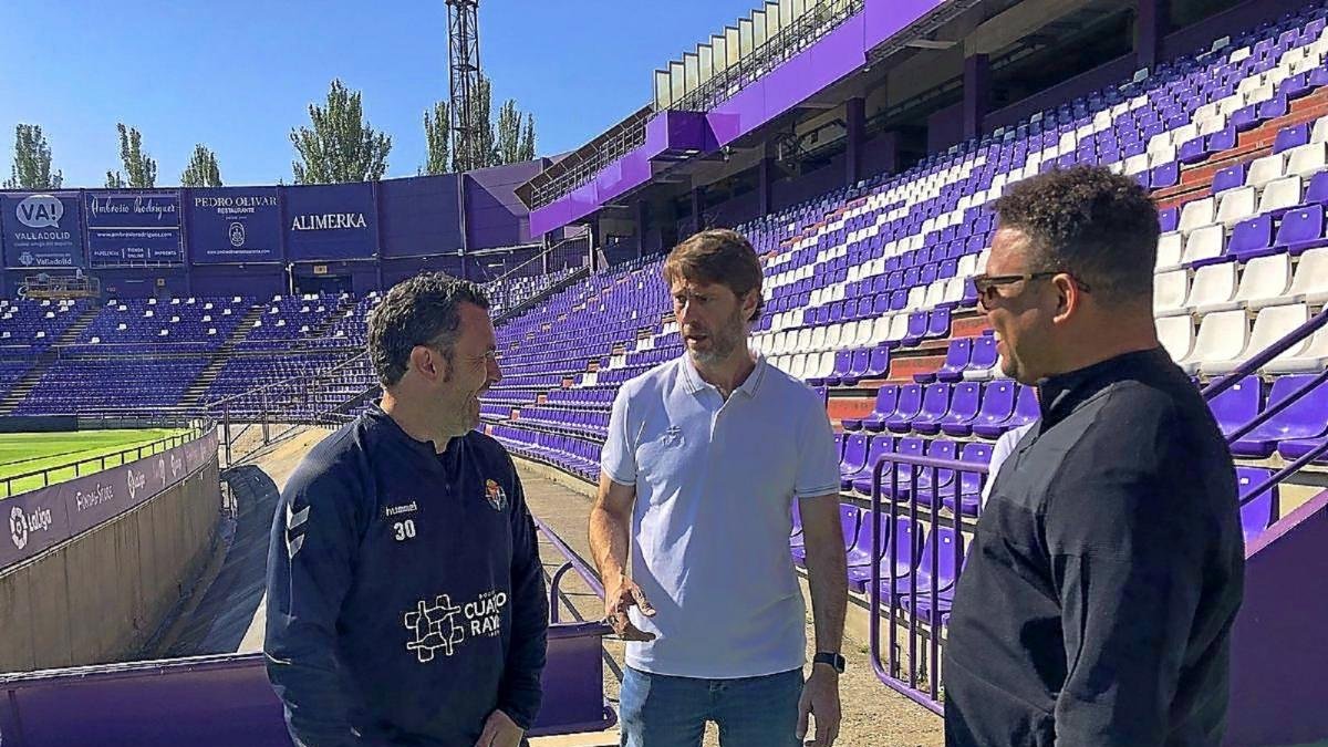 Sergio, Suárez y Ronaldo, ayer en el estadio José Zorrilla.-RVCF