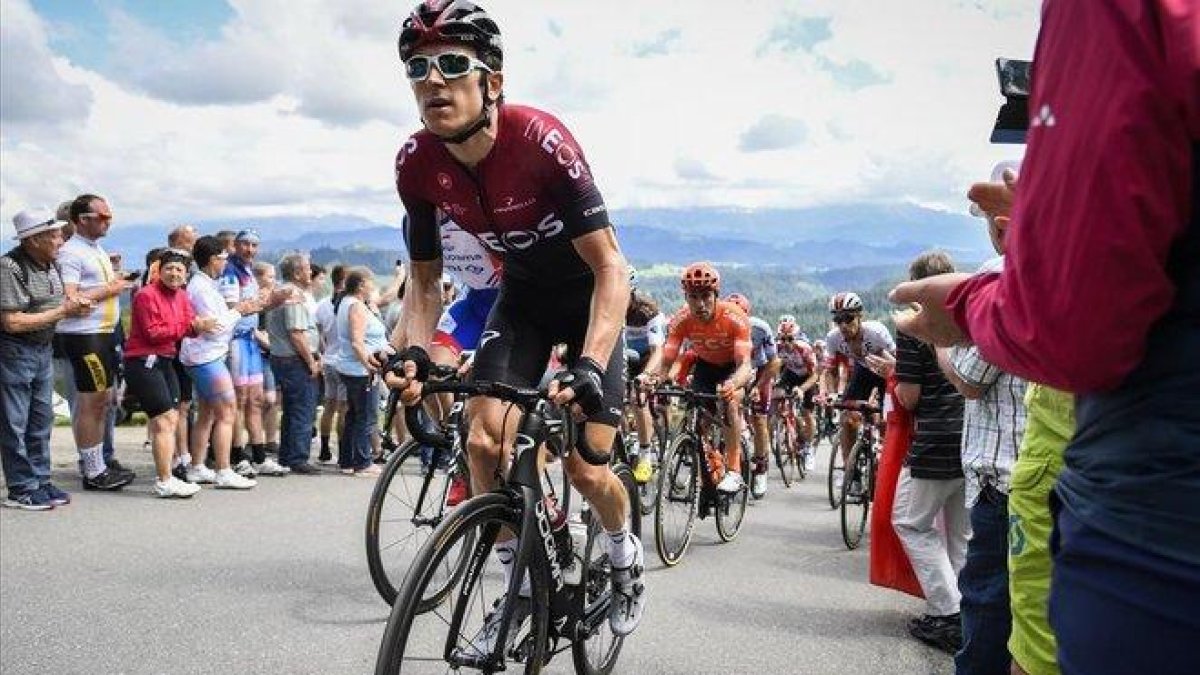 Geraint Thomas, en la Vuelta a Suiza.-AP