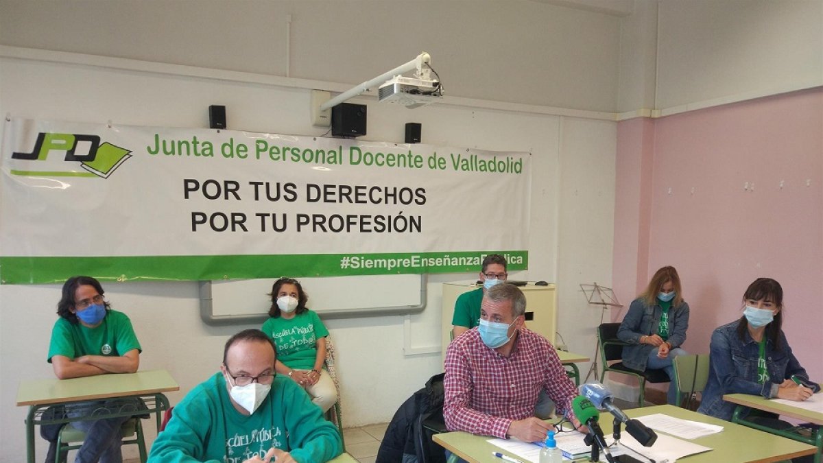 Rueda de prensa de la Junta de Personal Docente de Valladolid. - EUROPA PRESS