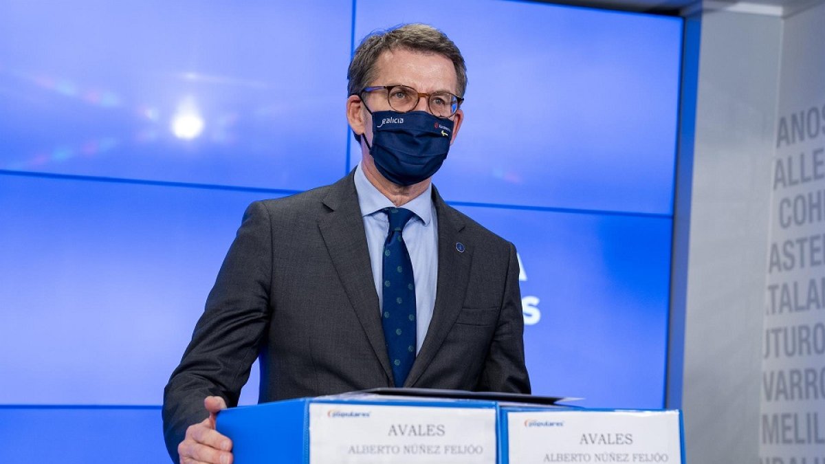 Núñez Feijoo entrega los avales necesarios para su candidatura en las primarias del PP.- E. PRESS