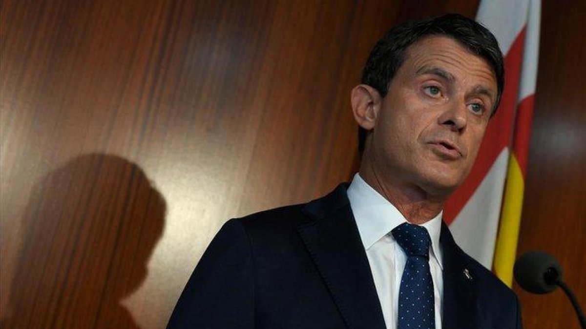 Manuel Valls, en una rueda de prensa en el Ayuntamiento de Barcelona en junio del 2019.-LLUIS GENÉ (AFP)