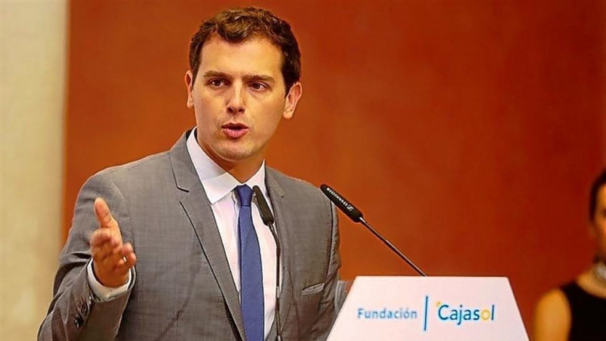 Albert Rivera ayer en los desayunos inoformativos de Europa Press Andalucía en Sevilla.-EUROPA PRESS