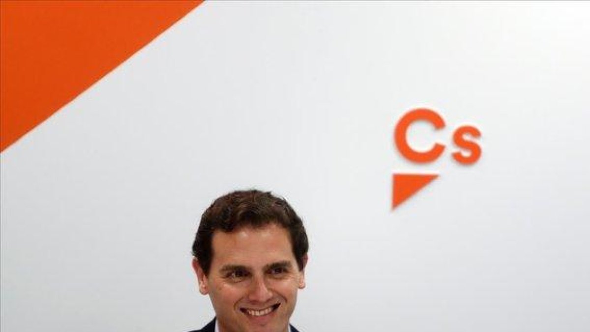 El líder de Ciudadanos, Albert Rivera, durante la última reunión que mantuvo la ejecutiva de su partido en Madrid-SUSANA VERA / REUTERS