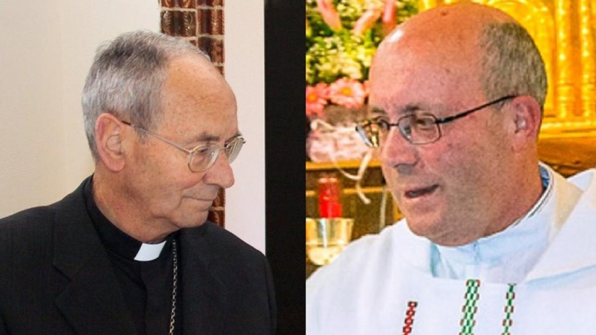El anterior obispo de Astorga, Camilo Lorenzo (I) y El cura pederasta José Manuel Ramos Gordón (D).-ICAL