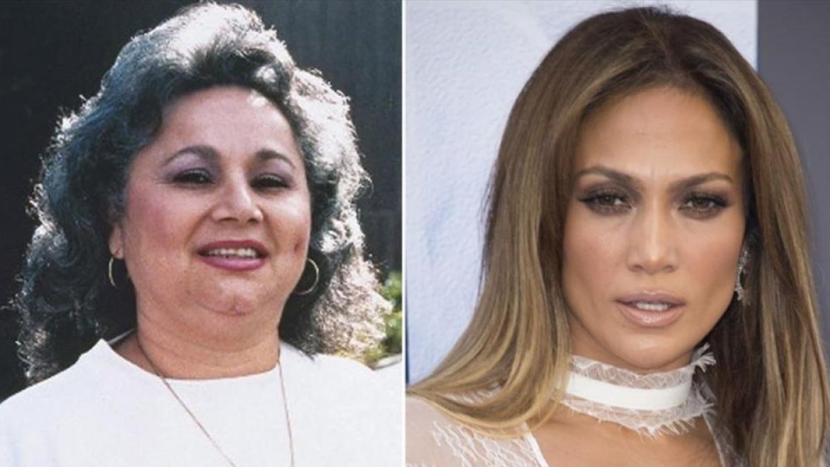 La narcotraficante Griselda Blanco y, a la derecha, Jennifer Lopez.-