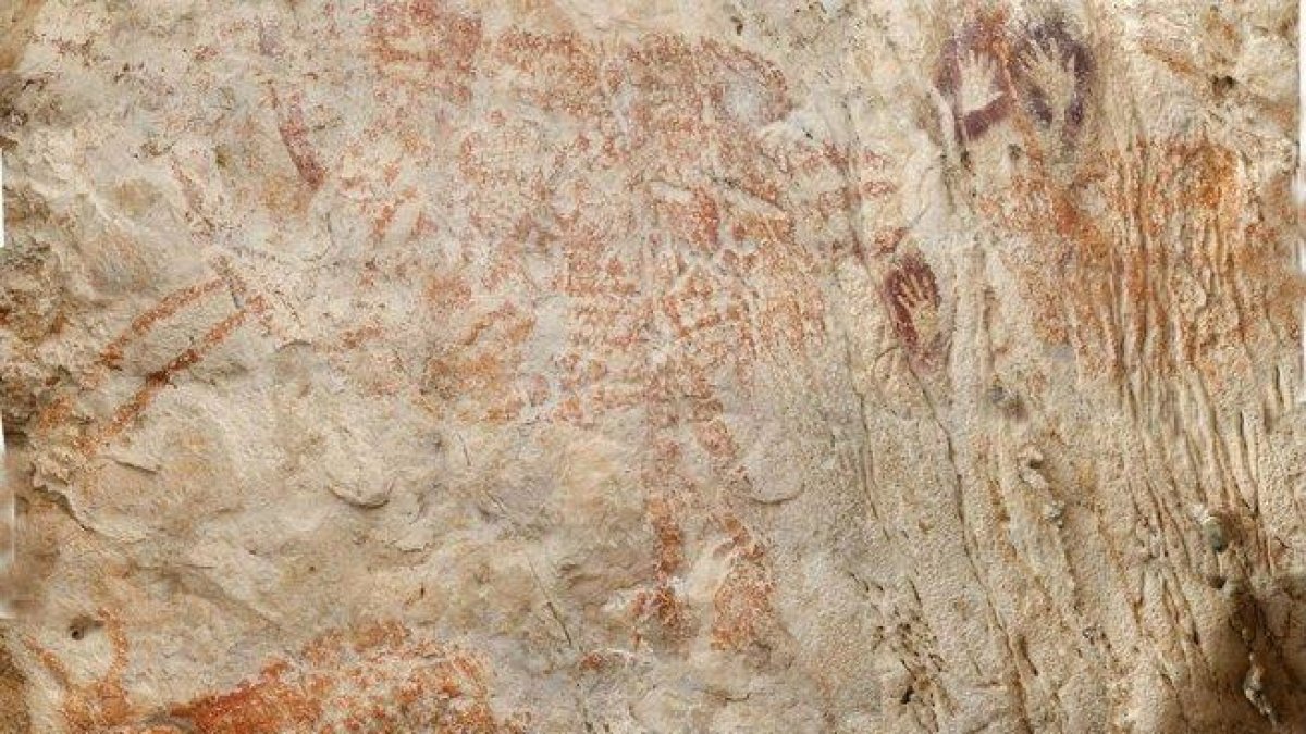 Pinturas halladas en Borneo.-