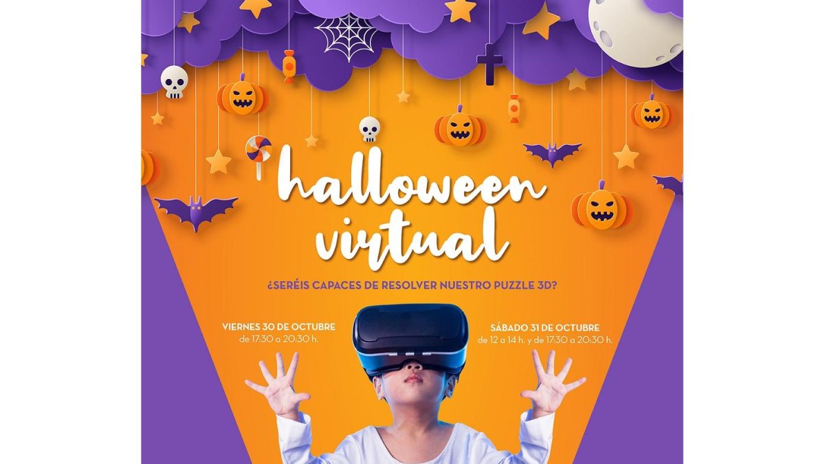 Cartel de la actividad 'Halloween virtual'. E. M.
