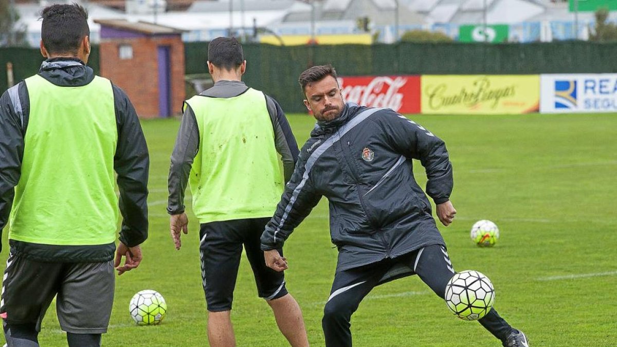 Rubén Albés, durante el entrenamiento del pasado miércoles.-P. REQUEJO
