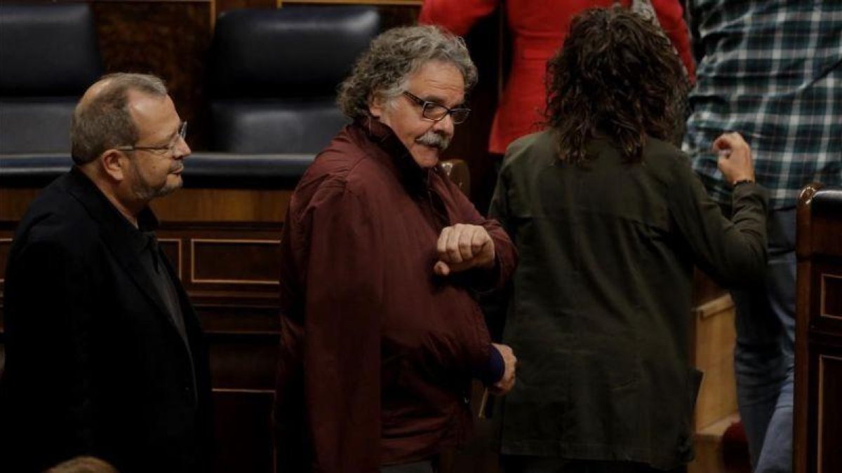 El diputado de ERC, Joan Tardà, llega al hemiciclo del Congreso.-JOSÉ LUIS ROCA
