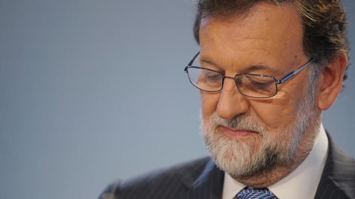 Mariano Rajoy, en la junta directiva nacional del PP en la que se ha puesto fecha al congreso para elegir a su sucesor-JOSE LUIS ROCA