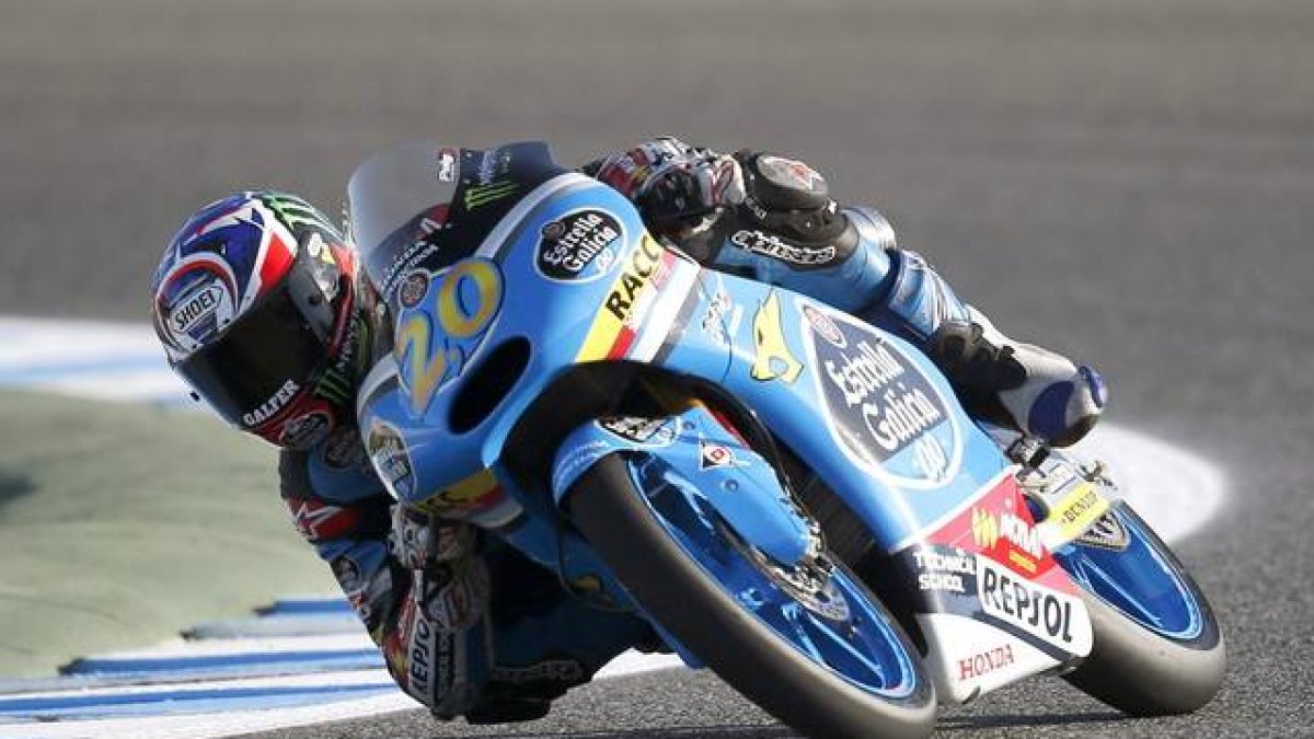 El piloto francés Fabio Quartararo, de Moto3, en llos primeros entrenamientos libres del GP de España de Moto3.-Foto: EFE / ROMÁN RÍOS