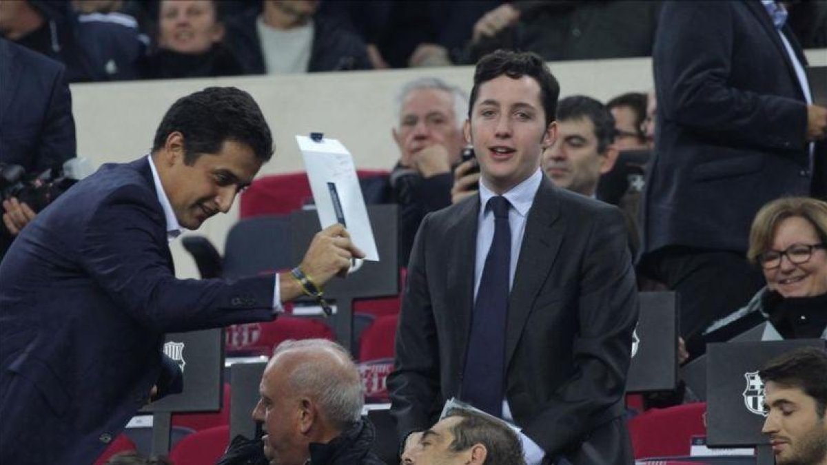 Nicolás,en el Camp Nou-EL PERIÓDICO