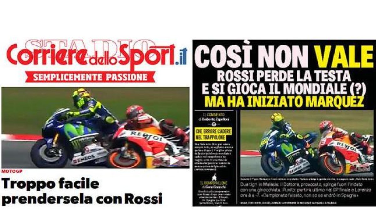 Detalle de la edición digital de 'Corriere dello Sport' y portada de 'La Gazetta'.-