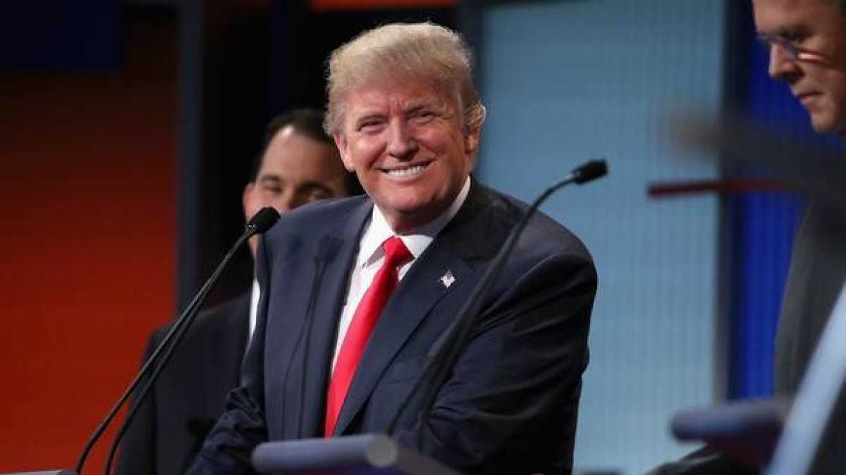 Donald Trump, durante el debate de los aspirantes republicanos a la Casa Blanca, el jueves en Cleveland.-Foto: AFP / CHIP SOMODEVILLA