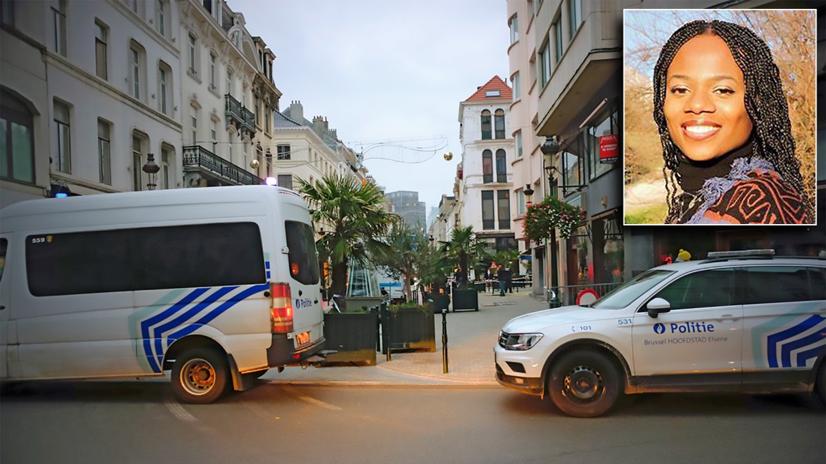 Intervención policial en la Rue de Marché de Bruselas por la muerte el 29 de octubre de Teresa (en la imagen). E. M.