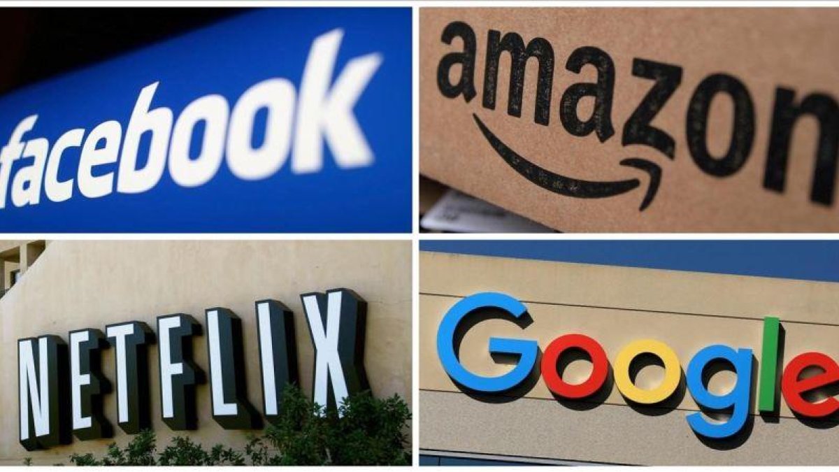 Los logos de Facebook, Amazon, Netflix y Google.-REUTERS