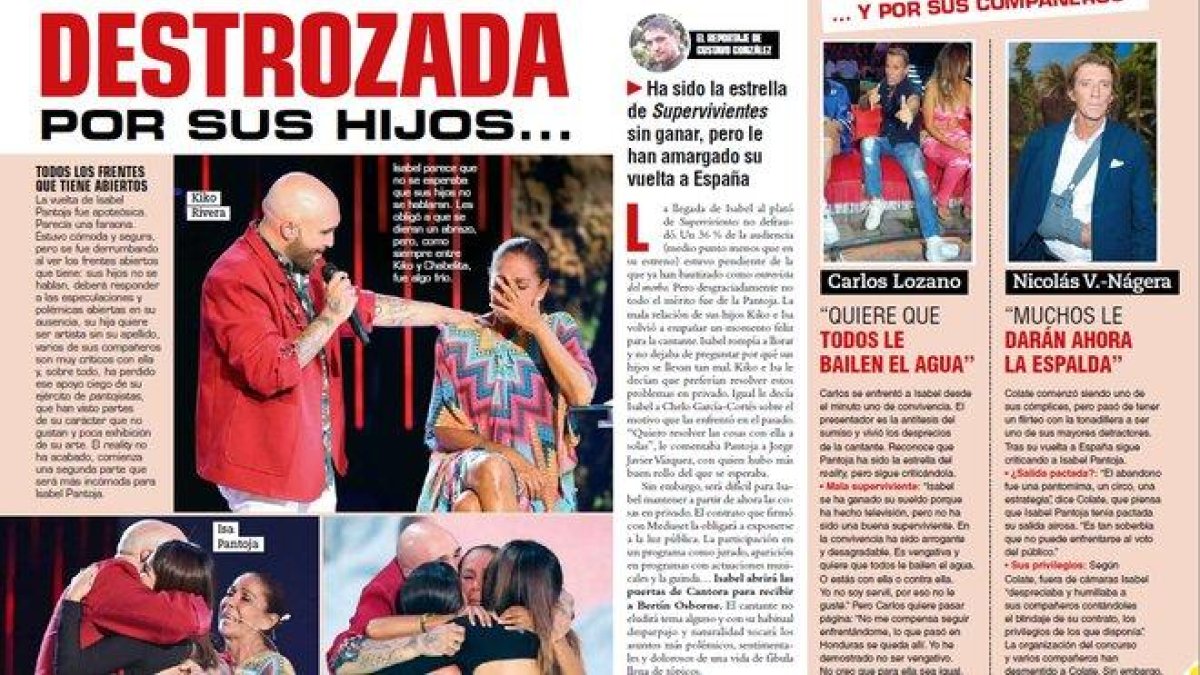 Detalle del reportaje que la revista ’Cuore’ dedica esta semana a Isabel Pantoja.-