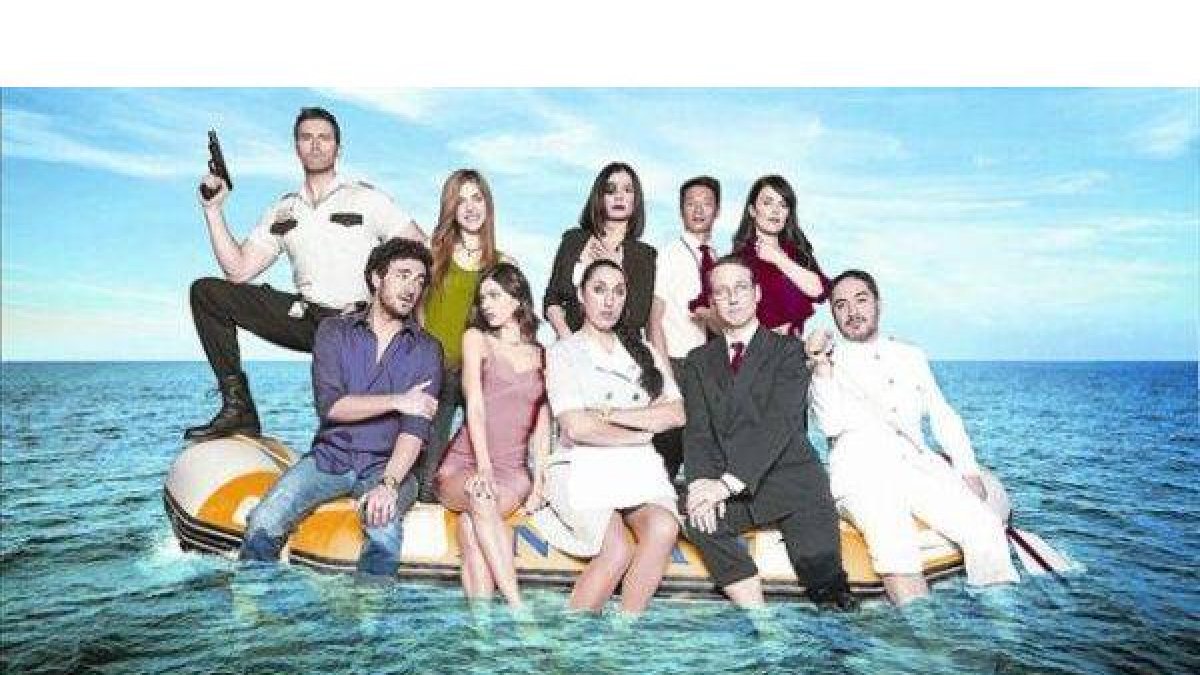 Los principales personajes de la comedia de Tele 5 'Anclados'.-