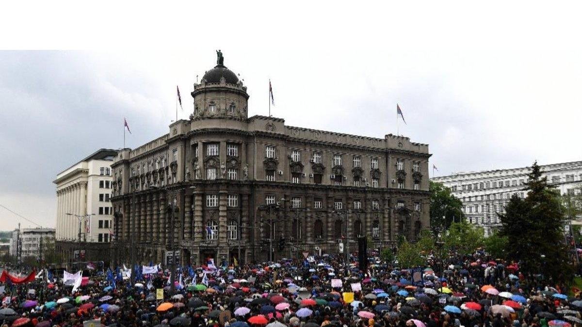 Manifestación en Belgrado-