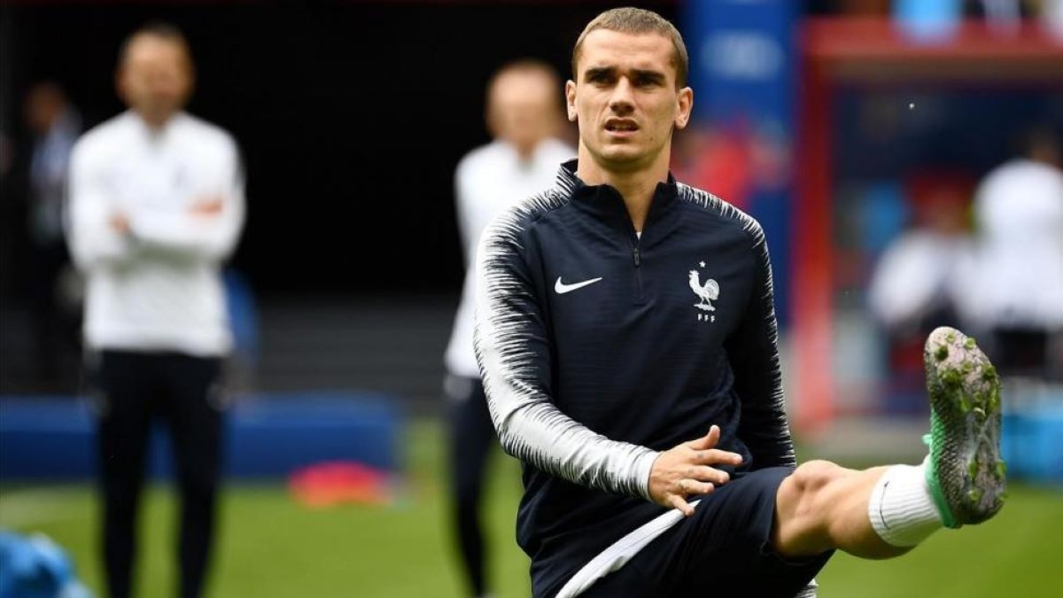 Griezmann, en la sesión de este viernes en Kazán.-AFP / FRANCK FIFE