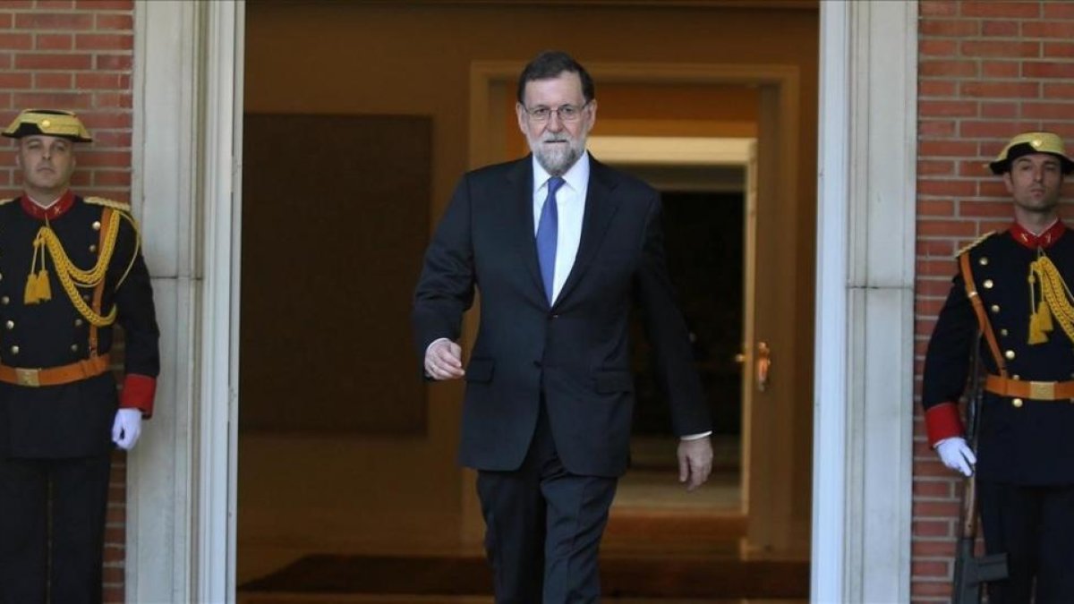 Mariano Rajoy, este lunes en la Moncloa.-JUAN MANUEL PRATS