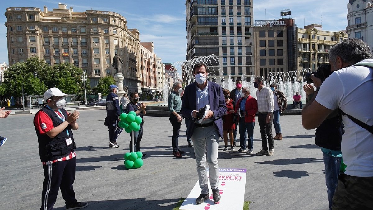 Óscar Puente, durante su participación en la iniciativa de Asprona 'Marcha a tu manera'.- E. M.