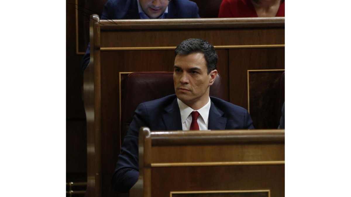 Pedro Sánchez durante la sesión de investidura-Alberto di Lolli
