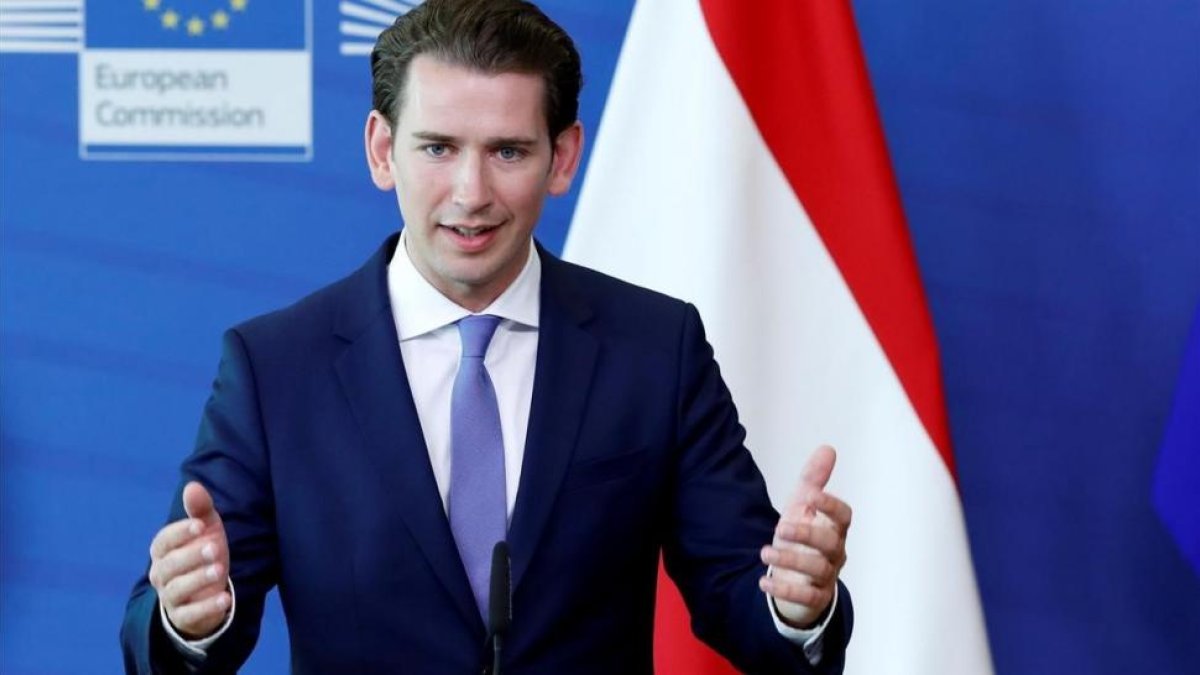 El canciller austriaco, Sebastian Kurz, en Bruselas.-FRANCOIS LENOIR (REUTERS)