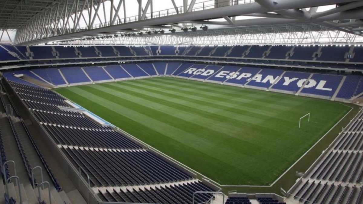 Vista del estadio del Espanyol, en Cornellà.-