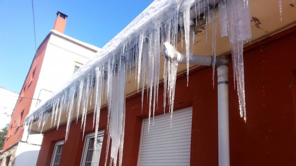 Nieve y frío en Geras de Gordón (León)-Ical